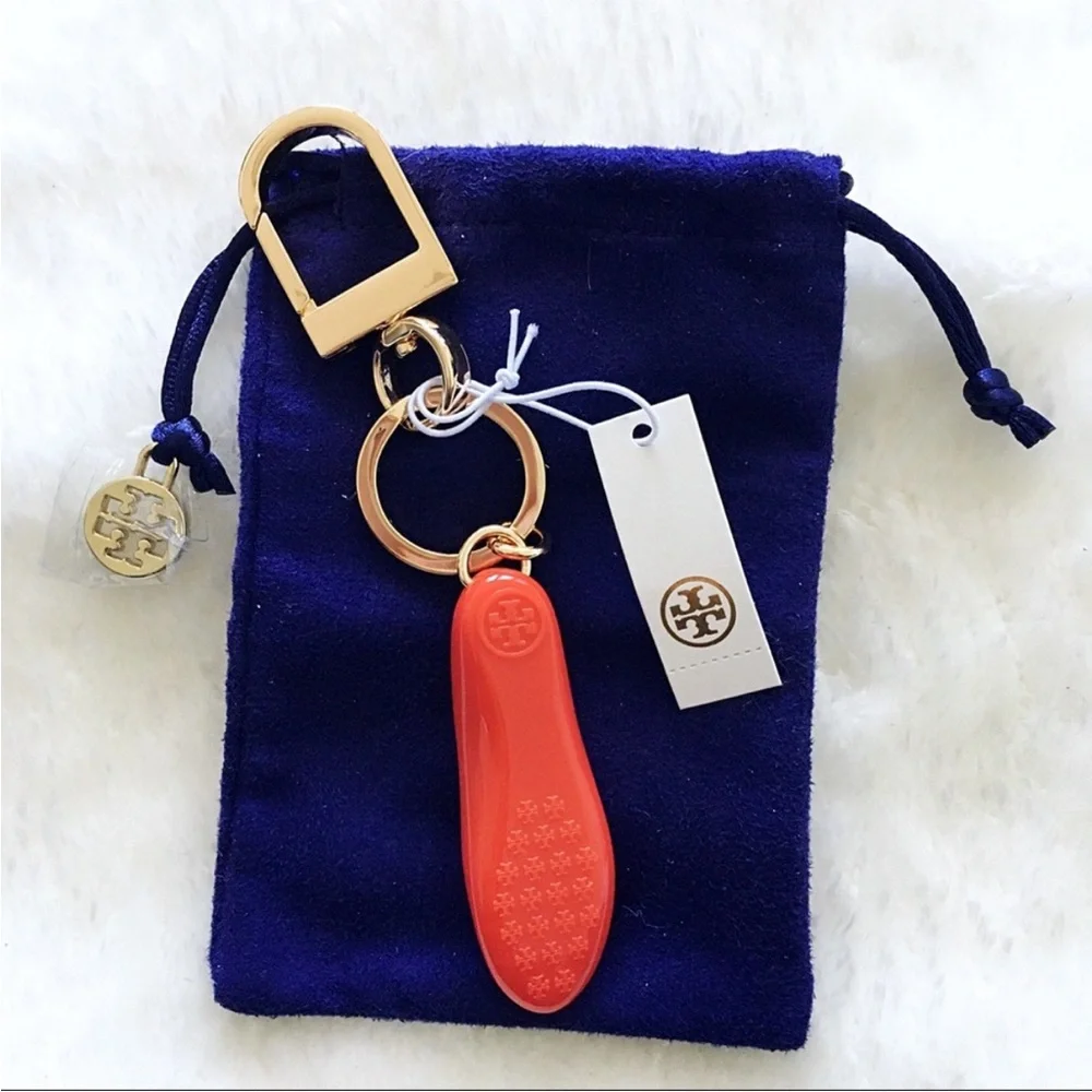 TORY BURCH Ballet Flat Logo Charm Key Fob